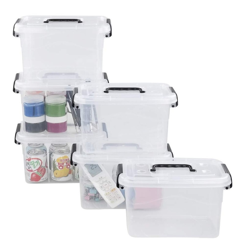 Teyyvn 14 L Clear Storage Box, 2-Pack Plastic Storage Bin