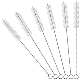 CIDYAUST Straw Cleaner Brush Extend 10-Inch, Straw Brush with PA6 Nylon Bristles and Flexible Wire for Baby Bottles, Sippy Cups, Reusable Straws & Sport Water Bottles,6-Pack.
