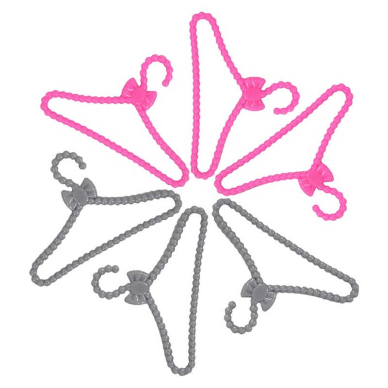 E-TING 60 Pcs Mini Doll Clothes Hangers - Plastic Mixed
