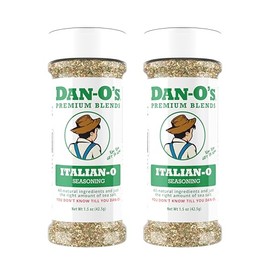 Dan-O's Italian-O Seasoning, 1.5 oz Bottle, 2 Pack, Italian Seasoning for Pasta, Pizza, Salad, Veggies and More, Sugar Free, Zero Calorie, Use this Spice Blend to Craft Meatballs or Pasta Sauce