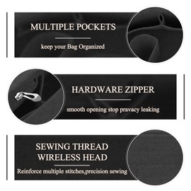 TUKYWAN Handbag Organizer Bag Organizer Insert for Longchamp Bag,Purse Organizer Insert with Divider Pocket and Zipper Inner for le pliage Tote (Dark Gray,Large)