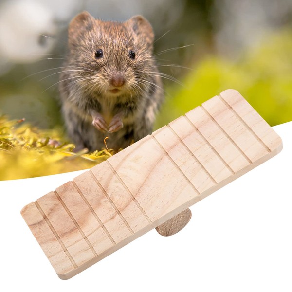 Zerodis Hamster Pet Holz Wippe Brücke Spielzeug, Übung Spiel Kauspielzeug