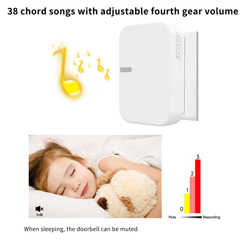 Self Powered Wireless Doorbell Waterproof Smart Doorbell Without Battery 150M