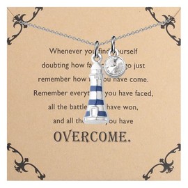 Lywjyb Birdgot Lighthouse Necklace Lighthouse Pendant Lighthouse Gift for Women Best Friend (Lighthouse CA)