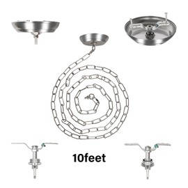 Eumyviv 10 Feet Heavy Duty Silver Chain with 5" Light Canopy Kit for Chandelier, Swag Light Kit Light Fixture Mounting Bracket for Hanging Light,L0020