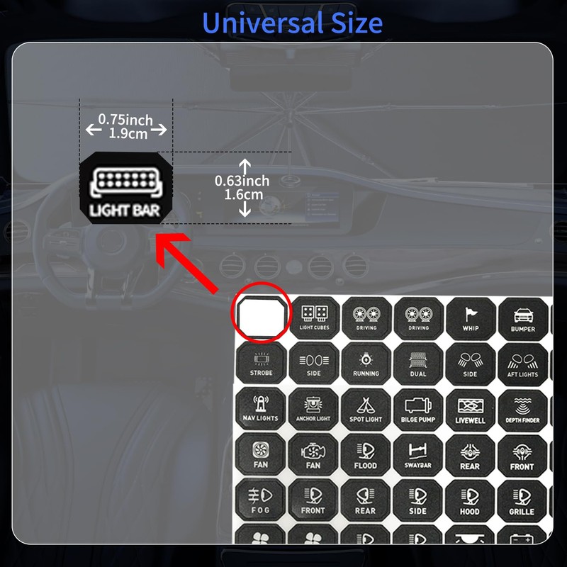 GZ5CG 140Pcs Switch Panel Stickers Universal for 6 Gang 8