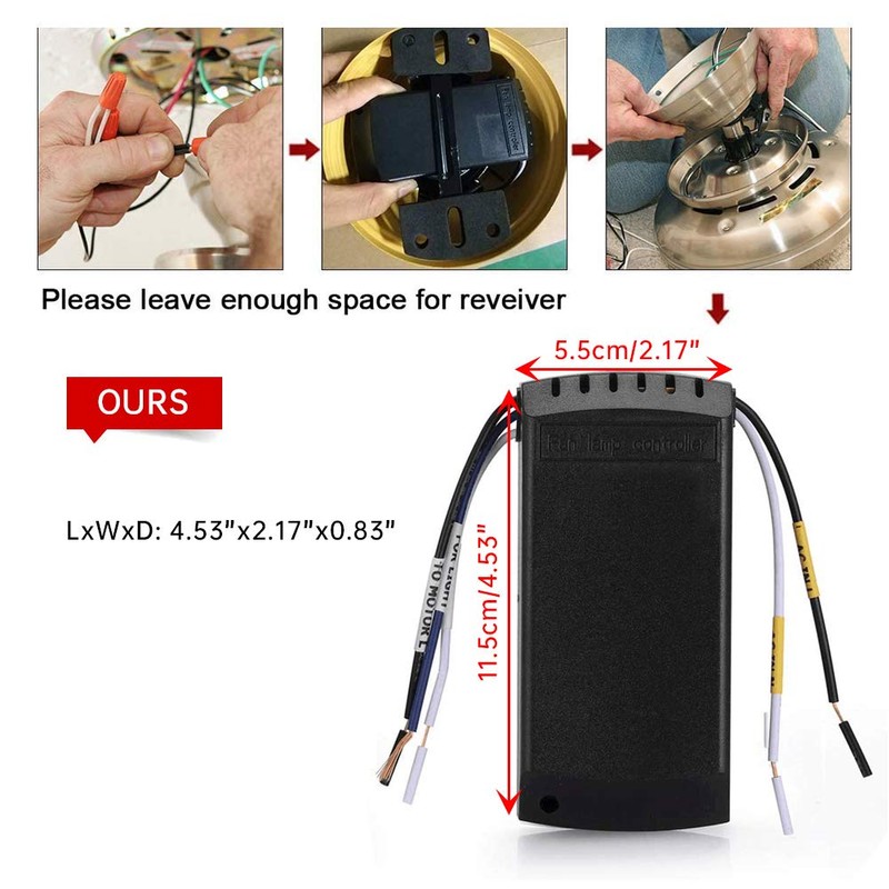 QIACHIP Wifi Ceiling Fan Lamp Remote Control Kit, Timing Quiet