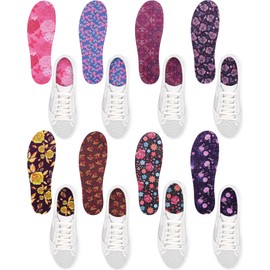 Velmitten 8 Pairs No Show Socks Sockless Shoe Liner Washable Barefoot Shoe Insoles No Slipping Inserts(Classic Style)