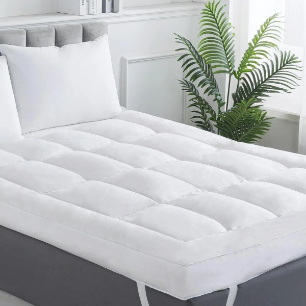 Whatsbedding 4 inch Memory Foam Mattress Topper Queen Size for
