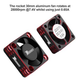 ARRAROWN Motor Cooling Fan 30mm RC Model Heatsink 28000RPM ESC Cooling Fan for RC Car 1/8 1/10 1/12 Scale 540 550 Brushless Motor (Black+Red)