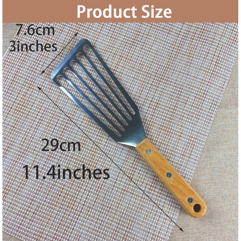 KLAQQED Fish Spatula Set for Nonstick Cookware Flexible Metal Fish