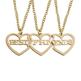 YALLNASL 3 BFF Gifts Necklace Matching Heart Necklaces for Best Friends Forever Necklace for BFF Birthday Christmas Gift for Best Friend Bestie Friendship Gifts Necklaces