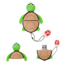 LEIZHAN Cute Flash Drive 64GB, Turtle Thumb Drive USB 2.0 Cartoon Animal Jump Drive Tortoise Shape Computer USB Memory Stick Pendrive Gift for Kids, Teacher, Friends, Green