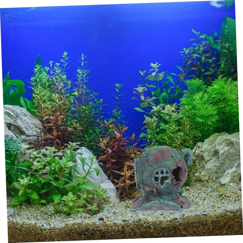 Sosoport Aquarium Accessories Fish Tank Hideout Cave Decor Diving Helmet