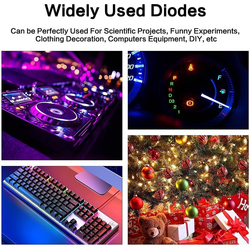 TAORAYO Light Emitting Diode, Electronic Component Light, Transparent LED Set,