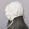 Ladies Victorian Pioneer Colonial Pilgrim Bonnet Plus Size, White (white