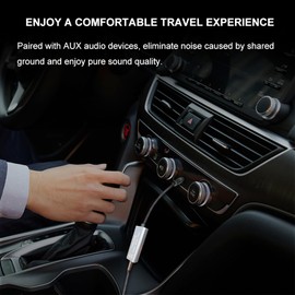 Ground Loop Noise Isolator 3.5mm, Noise Filter for Car Audio/Home Stereo System (Eliminate The Buzzing Noise Completely) with 3.5mm Nylon Braided Audio Cable