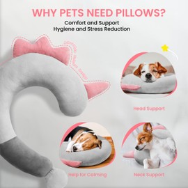 HiPetpy Dog Pillow - Soft Neck Pillow for Dogs, Washable Dog Calming Pillow for Better Sleep, Reduces Anxiety, Gift for Small Dogs and Cats