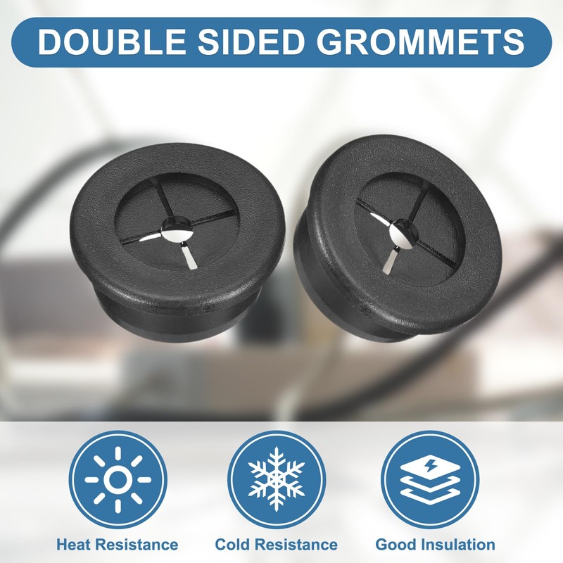 uxcell 4Pcs Cable Cord Grommet, 1"(25mm) Rubber Desk Grommets Wire