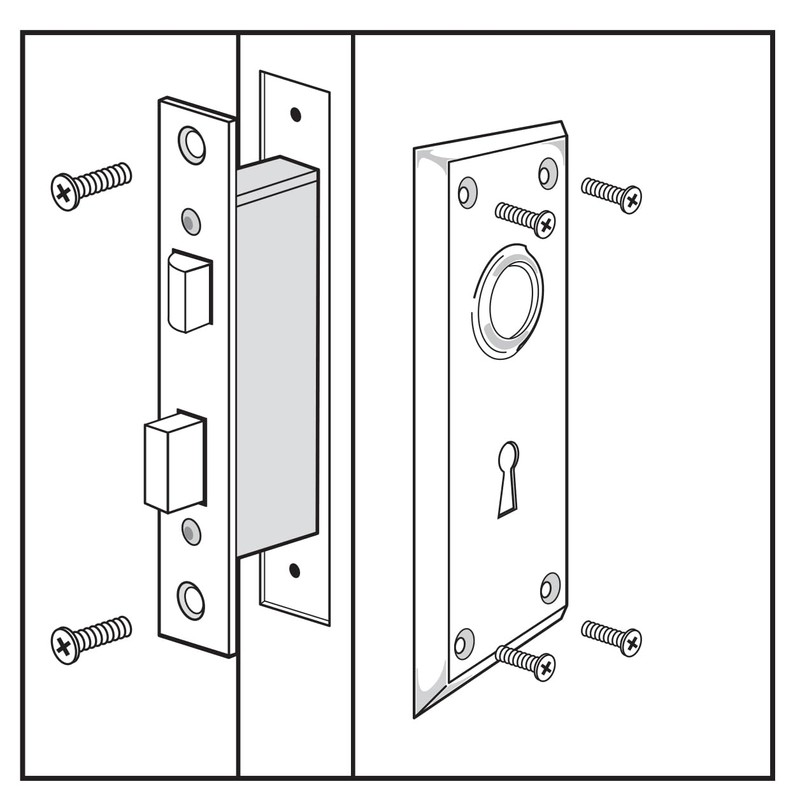 Prime-Line E 2294 Vintage Style Indoor Mortise Lock Assembly Kit
