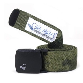 SwingPlus Gevalt Belt, GI Buckle, Camouflage Belt, Cloth Belt, Rubber, Camouflage, Military, Casual, Stretchable, Unisex, Made in Japan, One Size Fits Most, green