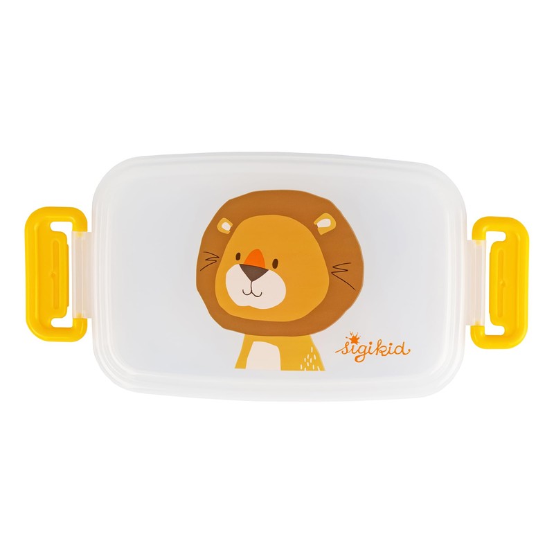 sigikid 25364 Lion Lunch Box with Divider, BPA-Free, Safe, Lightweight,