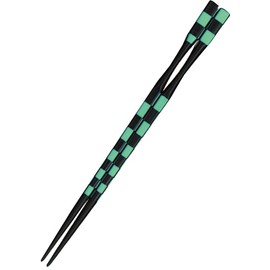 90035085 Children's Pestle-Shaped Takushima Green Checkered Chopsticks Cute Chopsticks for Children Home