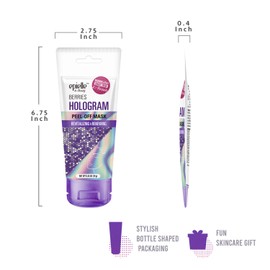Epielle Hologram Glitter Peel-Off Face Masks - Toning & Calming | 8 Variety Pack Single-Use Testers | Gift Set, Spa Gift | Korean Skincare