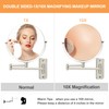 FFowcye 8" Wall Mount Magnifying Mirror, 1X/10X Double-Sided Makeup Mirror