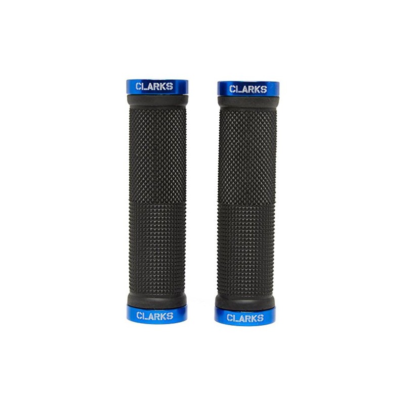 Clarks Vice Lock-On Handlebar Grip Black with Blue Anodised End
