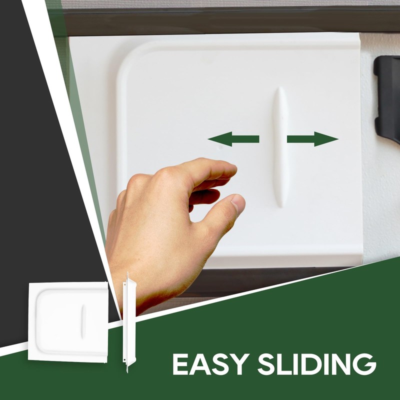 RVGUARD RV Screen Door Slide, 12” Panel with Slide Stop,