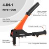 ValueMax 4-in-1 Hand Riveter/Rivet Gun, Pop Rivet Tool Kit with