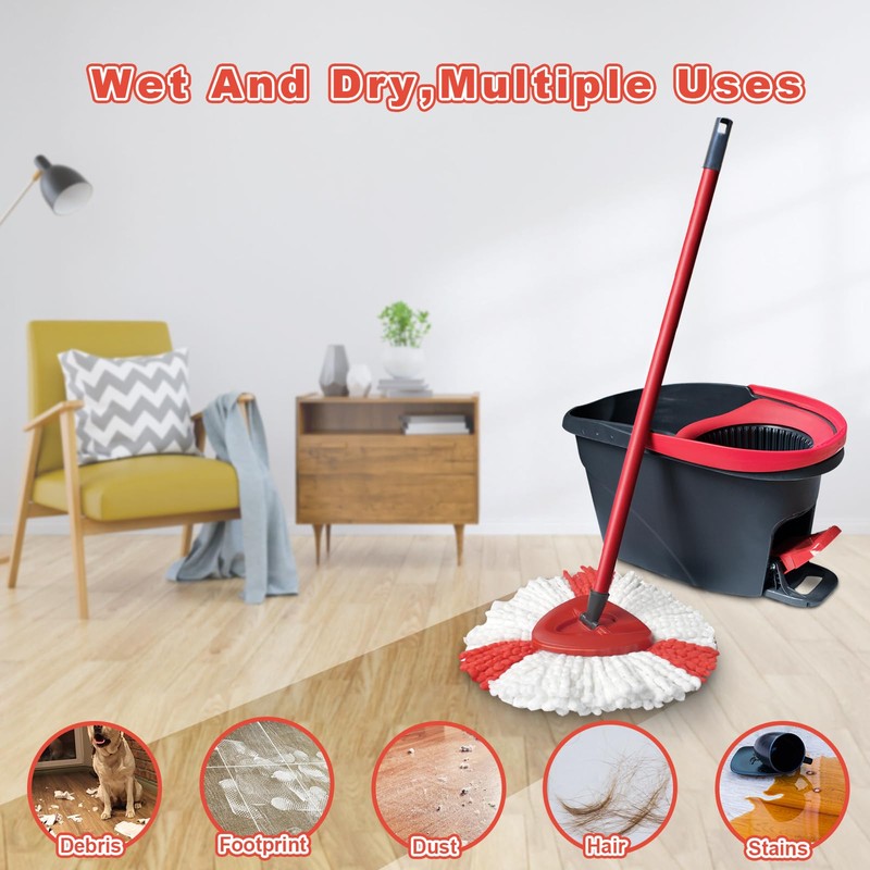GFRED Set Of 3 Mop Head Replacement Compatible With Vileda