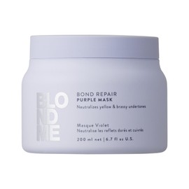 Schwarzkopf Professional BLONDME Bond Repair Purple Mask Hair Treatment Neutralizing Yellow Undertones For Colored Lighthened Bleached Hair Deeply Nourishing And Strengthening 200 ml