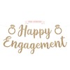 Pre-Strung Happy Enagment Banner - NO DIY - Gold Glitter