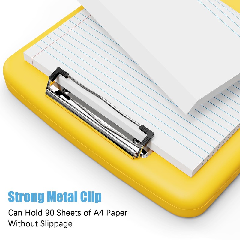 Hnogri Plastic Clipboard with Storage, High Performance Clips, Clipboard Storage