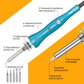 HHYSSG Soldering Iron Set 93 in 1 Soldering Iron Set with Soldering Tips 60 Watt Soldering Iron Stand Temperature Adjustable 220-480°C for Electric Welders
