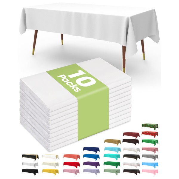 Pureegg Pureegg Plastic Table Cloth Disposable 10 Pack, 54 x