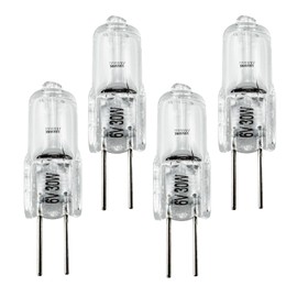 Memiuyelay 4Pcs Microscopes Halogen Bulb 6V 30W Halogen Replacement Bulbs with G4 Bi-Pin Base Focused Illumination for Microscope T490A T490B B400A B400B B490A B490B T400A T400B Lighting