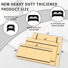 Imperius Heavy Duty Splints, Collapsible Box Spring, Bunkie Board, Bed Support Slats, Underbed, Queen (64x57)