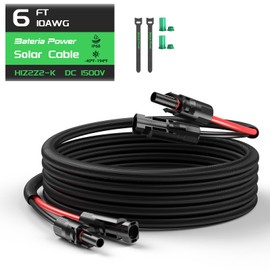 10AWG 30FT Solar Panel Extension Cable, Flame Retardant Protective Sleeving,Bateria Power Twin Wire 10 Gauge Solar Cable with IP68 Female & Male Waterproof Connectors, Dust Caps for Home, RV