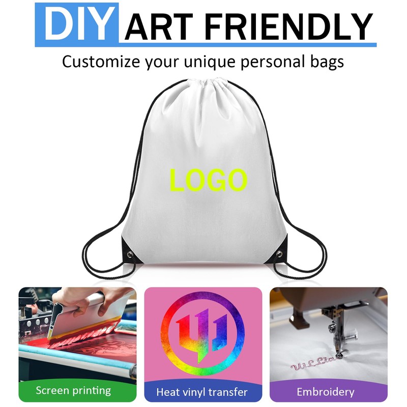 Grneric Drawstring Bags Bulk, Drawstring Backpack Polyester String Bag Cinch