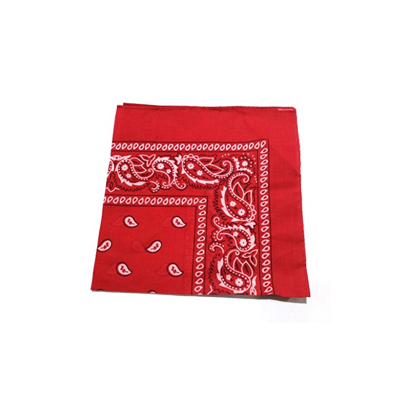combocube 12 Pack(one dozen) Multi-Purpose novelty Red Cotton Paisley Cowboy