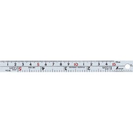 Shinwa Sokutei 13202 Straight Silver Scale W Left Base Point 5.9 inches (15 cm)