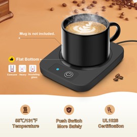 Azyh Cup Warmer for Coffee, 55°C Smart Desk Cup Warmer, Electric Coffee Warmer with Aluminium Metal Plate for Desk, Cup Warmer, Tea Warmer, Heating Coffee, Milk, Cocoa