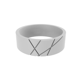 ROQ Silicone Rubber Wedding Ring for Men, Comfort Fit, Men's Wedding Band, Breathable Rubber Engagement Band, 7mm Wide 2mm Thick, Slash, Single, Stone, Size 11