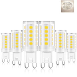 G9 LED Bulb, 4000K Natural White (Milk White) Bi Pin Base 4W LED G9 Light Bulb for Crystal Chandeliers,40W Halogen Equivalent G9 Base,360 Degree Beam Angle 400LM for Home lighting, Non-dimmable 6 Pack
