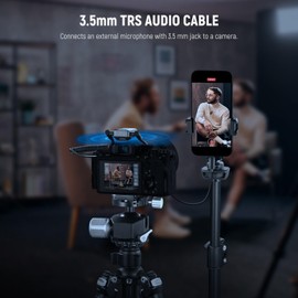 NEEWER 2 Pack Aux Cable Set, 3.5mm TRS Male to 3.5mm TRS Male Coiled Cable Compatible with DJI Mic Rode Wireless GO II Hollyland Lark NEEWER CM28 CM31 Wireless Microphone Camera PC Headphones, LM16