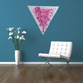 Cuadro Decorativo Moderno Pintura en lienzo canva Flamingo Rosa Geométrico Triangular Pintado a Mano cuadro para decoración del hogar listo para colga