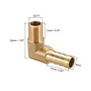 sourcing map 2pcs Brass Barb Hose 90 Degree Elbow 8mm